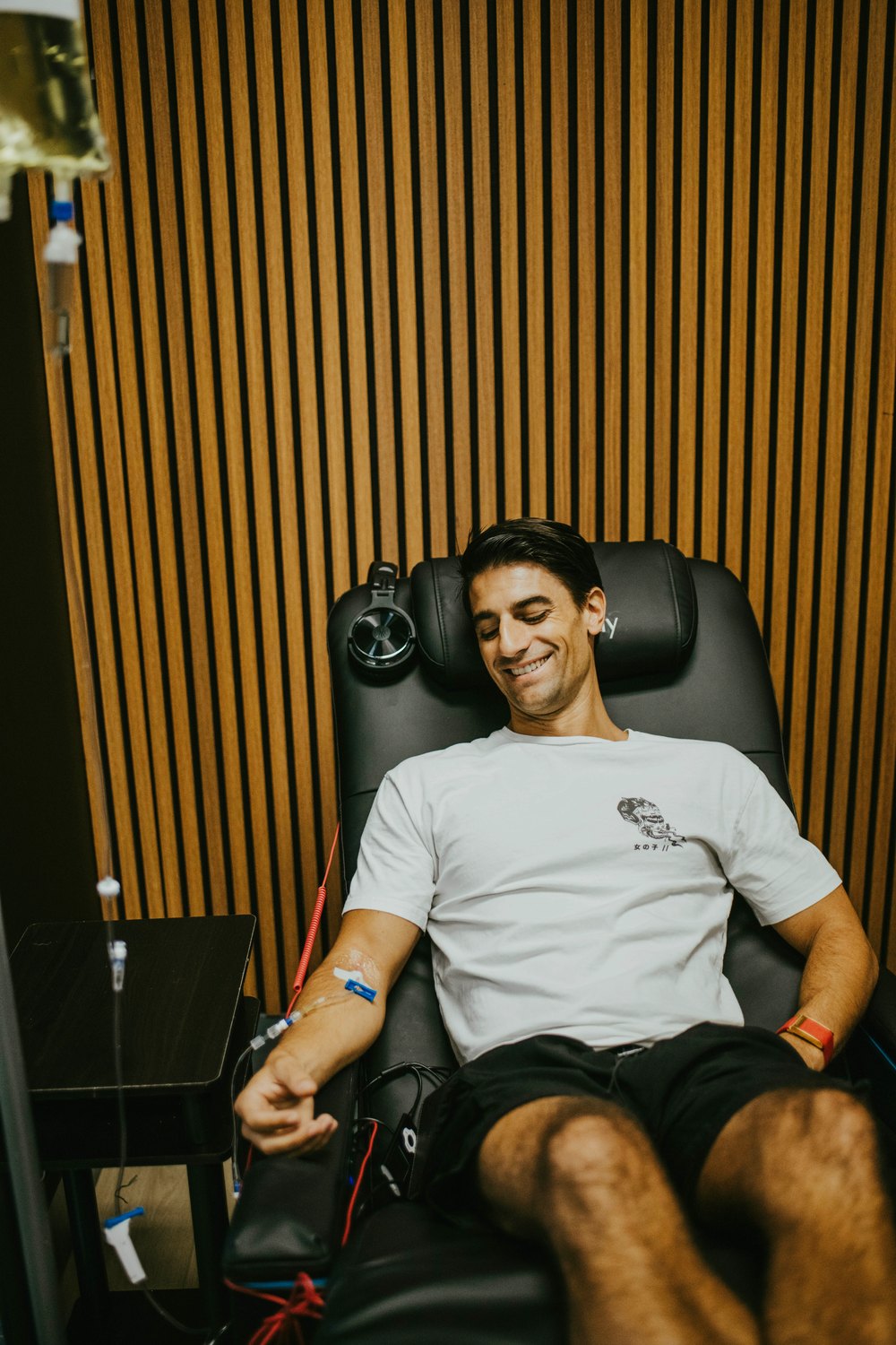 Recovery lounge recliners inside the InnerWorks Recovery & Performance Lab